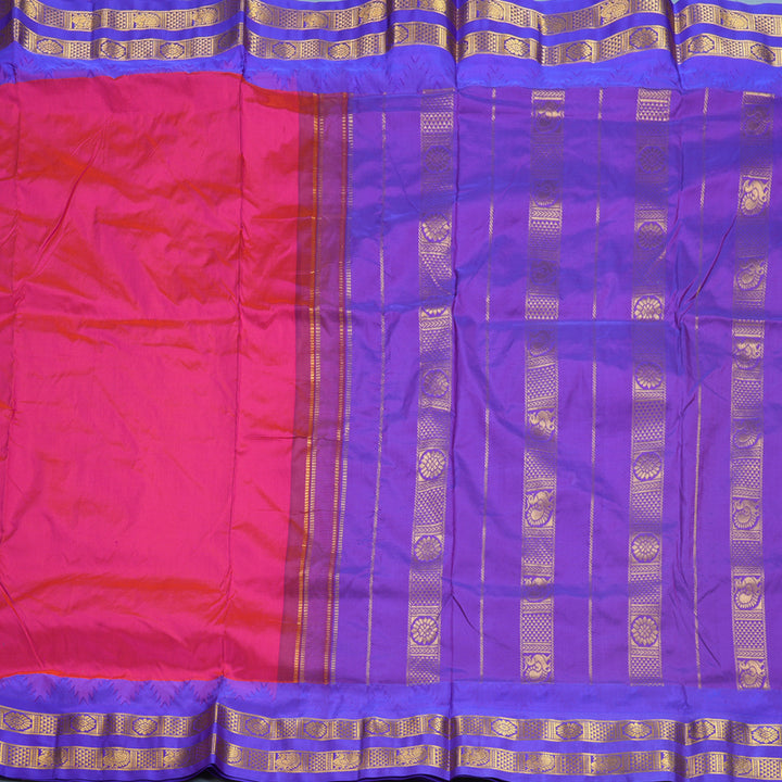 Hayagrivas Handloom Pink Ten Yards Silk Saree KBF546G2-6