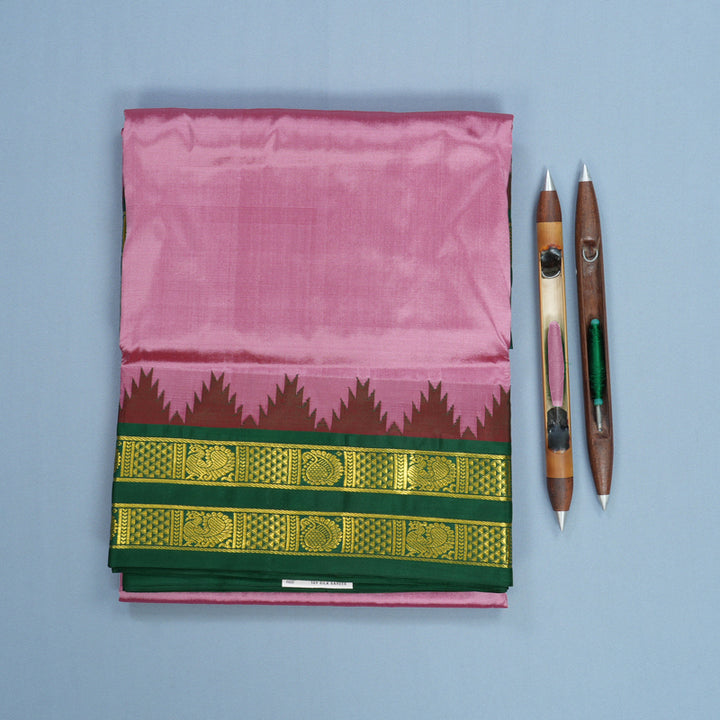 Hayagrivas Handloom Mauve Ten Yards Silk Saree KBF546G2-7