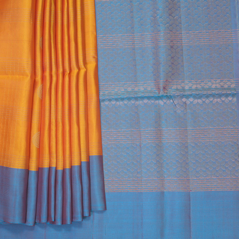 Hayagrivas Sunset Orange Handloom Soft Silk Saree KBF547G1-2