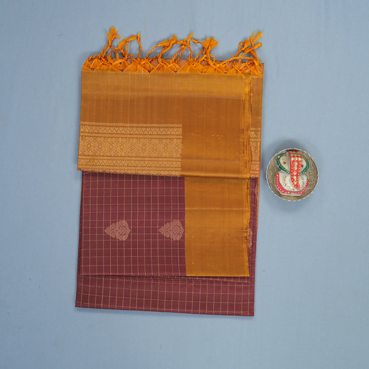 Hayagrivas Dark Guava Handloom Soft Silk Saree KBF547G1-30