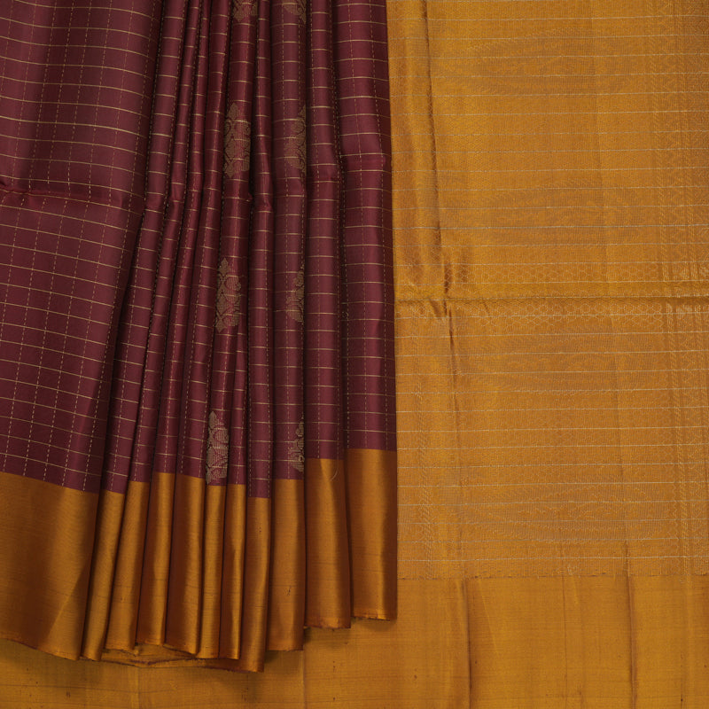Hayagrivas Dark Guava Handloom Soft Silk Saree KBF547G1-30
