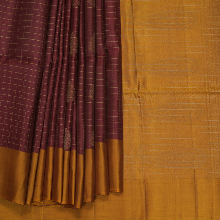 Hayagrivas Dark Guava Handloom Soft Silk Saree KBF547G1-30
