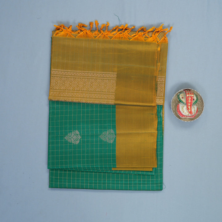 Hayagrivas Sea Green Handloom Soft Silk Saree KBF547G1-32