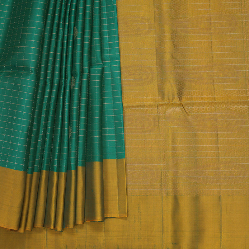 Hayagrivas Sea Green Handloom Soft Silk Saree KBF547G1-32