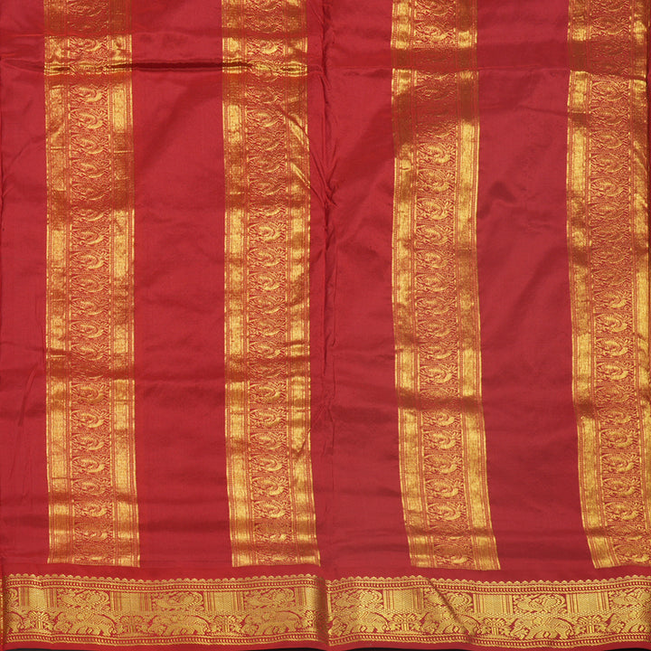 Hayagrivas Handloom Fluorescent Green Ten Yards Silk Saree KBF548G1-1