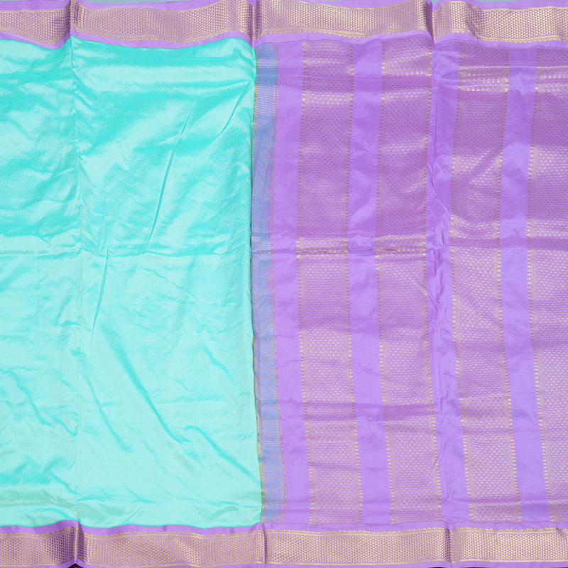 Hayagrivas Handloom Ice Blue Ten Yards Silk Saree Lilac KBF548G1-16