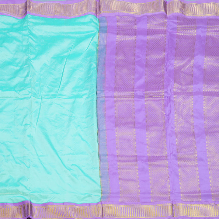 Hayagrivas Handloom Ice Blue Ten Yards Silk Saree Lilac KBF548G1-16