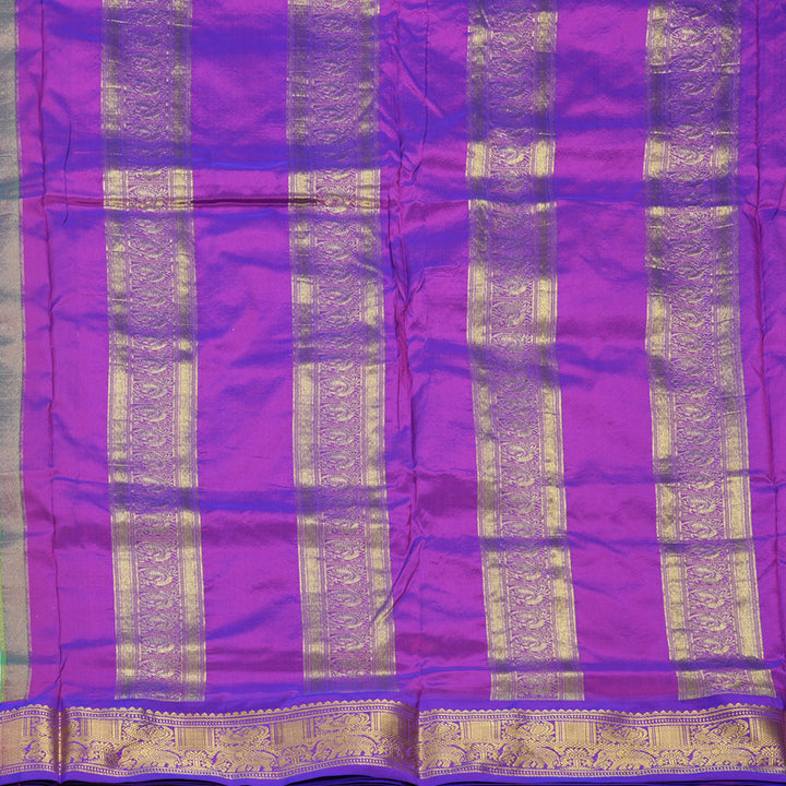 Hayagrivas Handloom Pastel Green Ten Yards Silk Saree KBF548G1-17