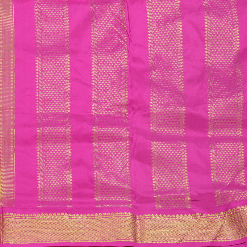 Hayagrivas Handloom Lemon Yellow Ten Yards Silk Saree KBF548G1-2