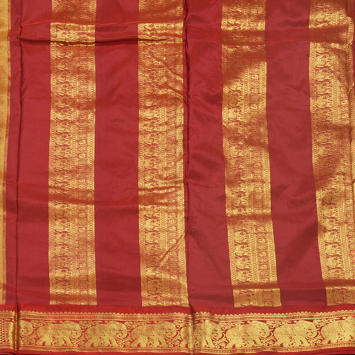 Hayagrivas Handloom Lime Green Ten Yards Silk Saree KBF548G1-32