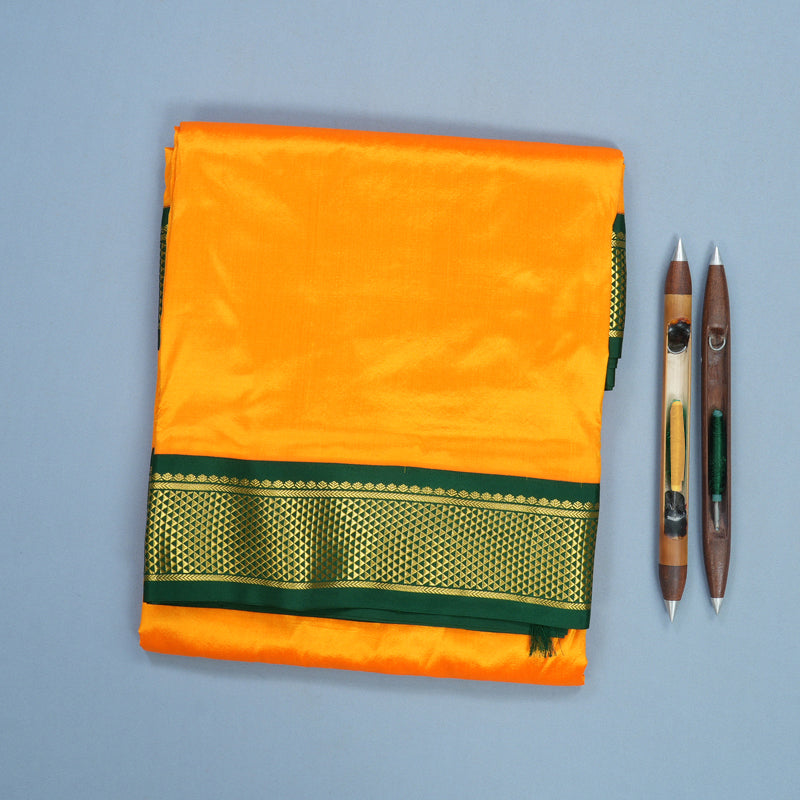 Hayagrivas Handloom Mambazham Orange Ten Yards Silk Saree KBF548G1-52