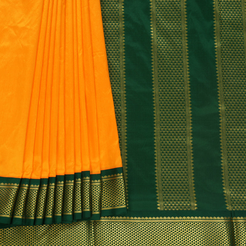Hayagrivas Handloom Mambazham Orange Ten Yards Silk Saree KBF548G1-52
