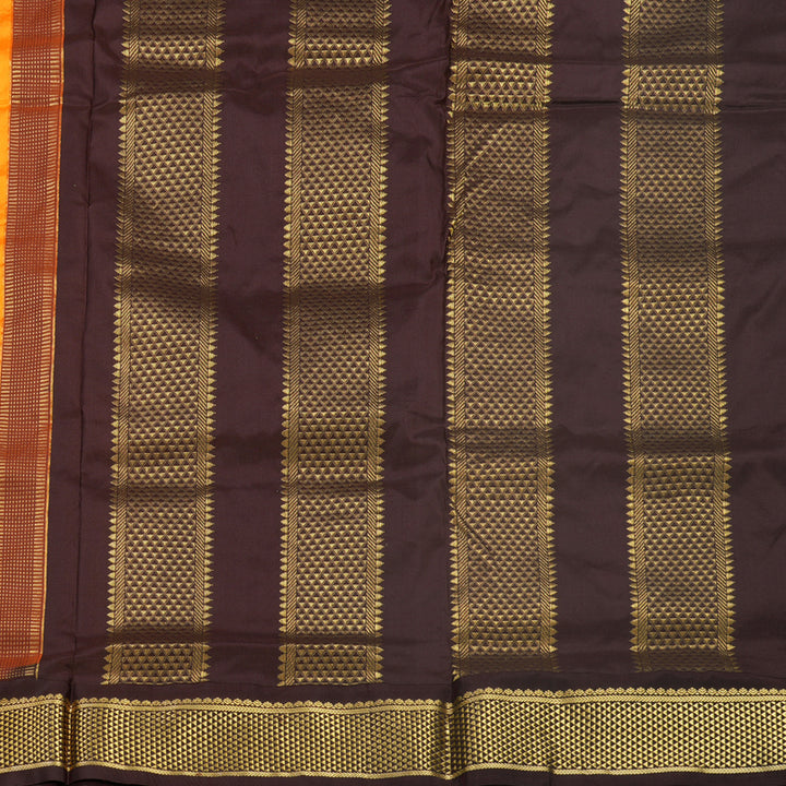 Hayagrivas Handloom Mambazham Orange Ten Yards Silk Saree KBF548G1-53