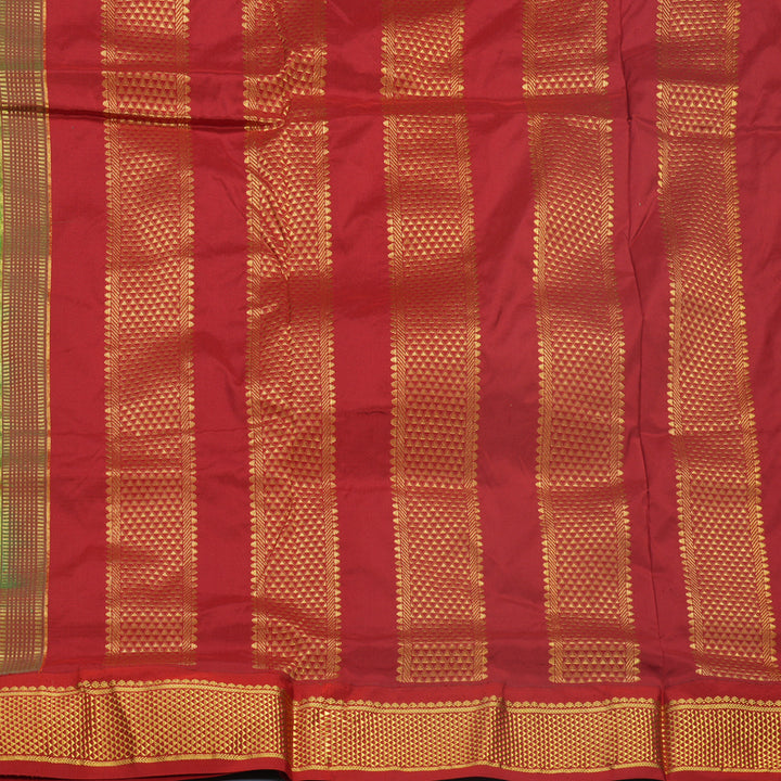 Hayagrivas Handloom Fluorescent Green Ten Yards Silk Saree KBF548G1-59