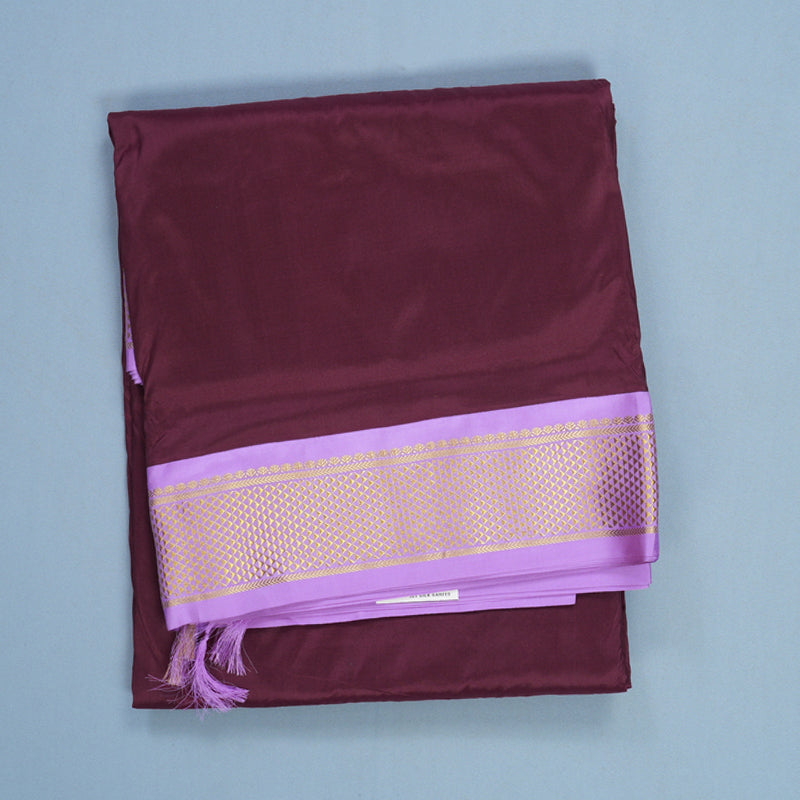 Hayagrivas Handloom Burgundy Ten Yards Silk Saree KBF548G1-67