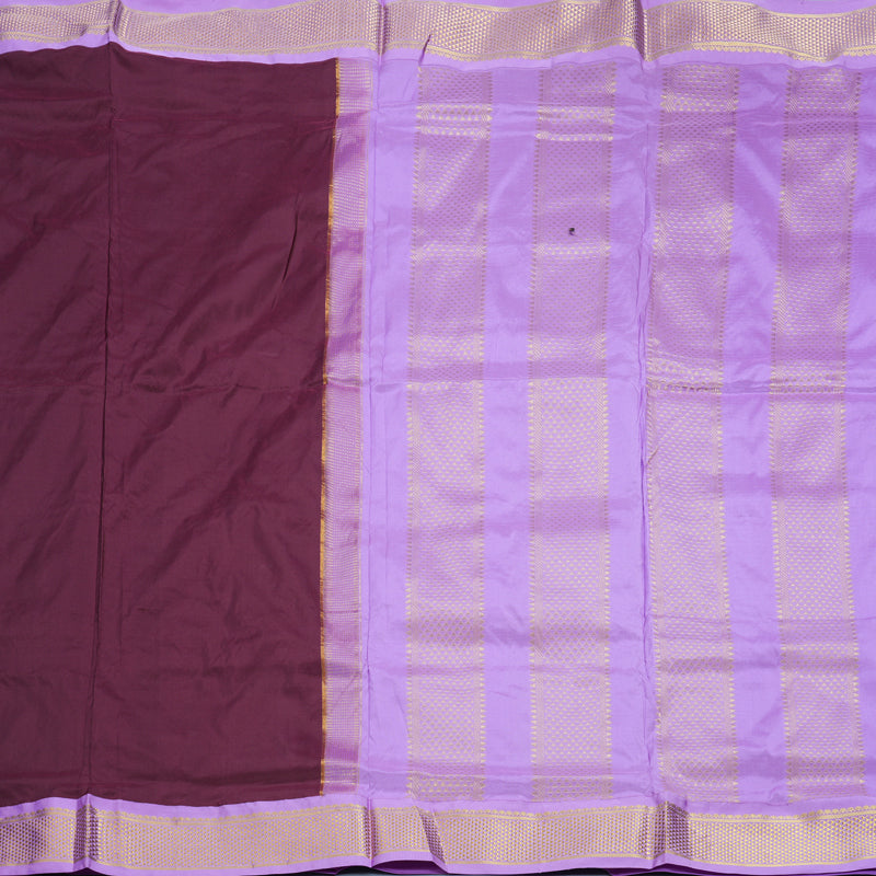 Hayagrivas Handloom Burgundy Ten Yards Silk Saree KBF548G1-67