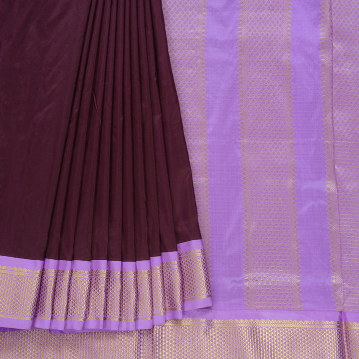 Hayagrivas Handloom Burgundy Ten Yards Silk Saree KBF548G1-67