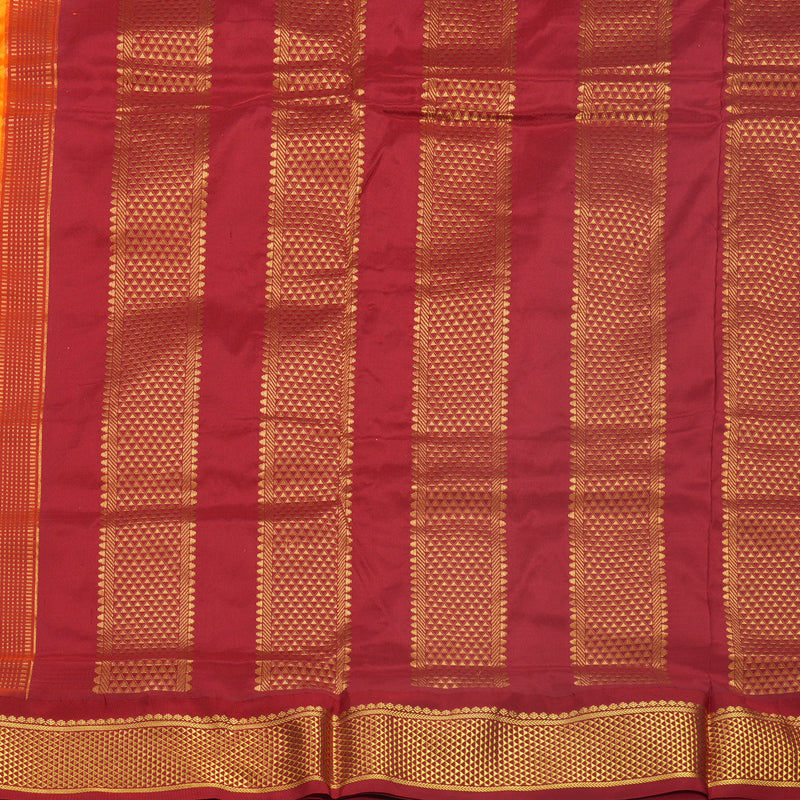 Hayagrivas Handloom Mambazham Orange Ten Yards Silk Saree KBF548G1-68