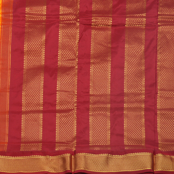 Hayagrivas Handloom Mambazham Orange Ten Yards Silk Saree KBF548G1-68
