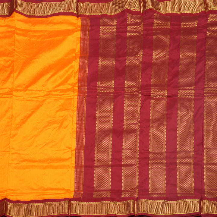 Hayagrivas Handloom Mambazham Orange Ten Yards Silk Saree KBF548G1-68