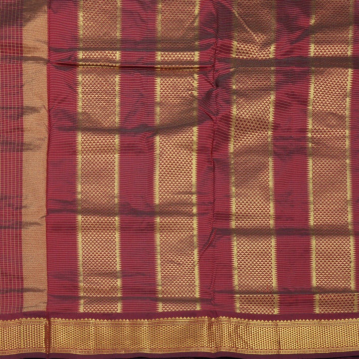 Hayagrivas Handloom Maroon Ten Yards Silk Saree KBF548G3-1