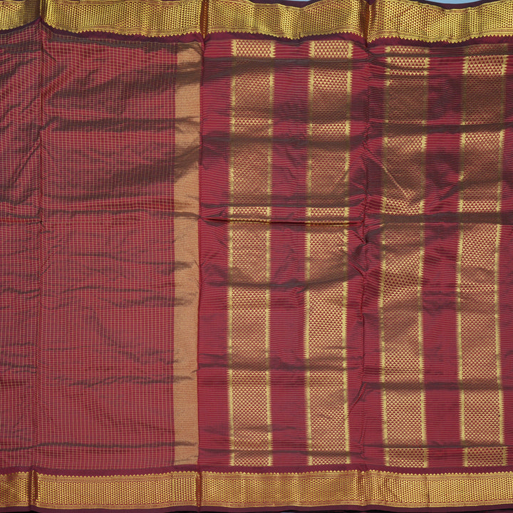 Hayagrivas Handloom Maroon Ten Yards Silk Saree KBF548G3-1