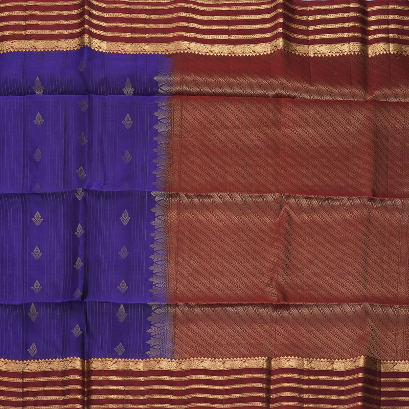 Hayagrivas Purplish-Blue Handloom Soft Silk Saree KBF549G1-4