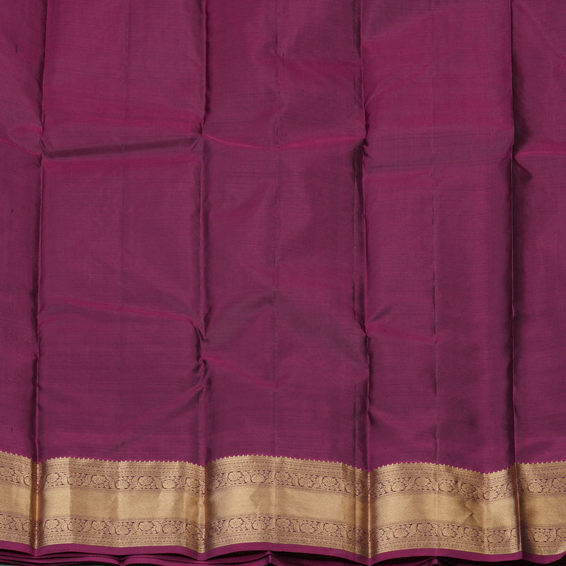 Hayagrivas Handloom Bottle Green Kanjivaram Silk Saree with Magenta Border KBF54D1-10