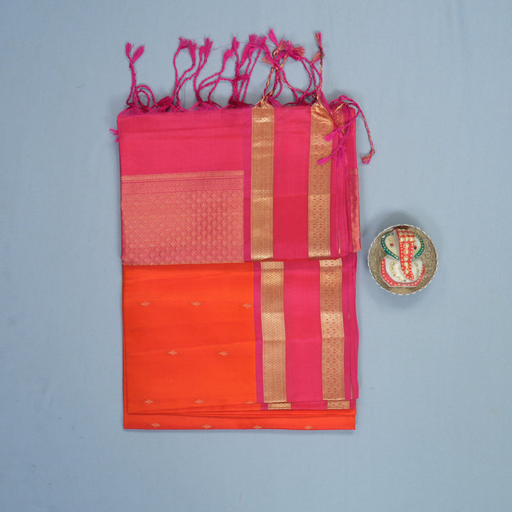 Hayagrivas Fanta Orange Handloom Soft Silk Saree KBF550G1-17