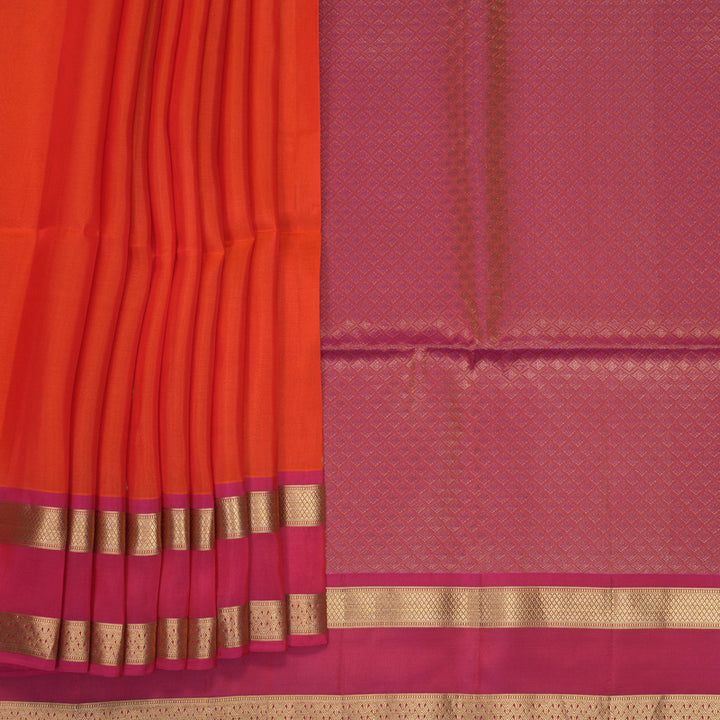 Hayagrivas Fanta Orange Handloom Soft Silk Saree KBF550G1-17