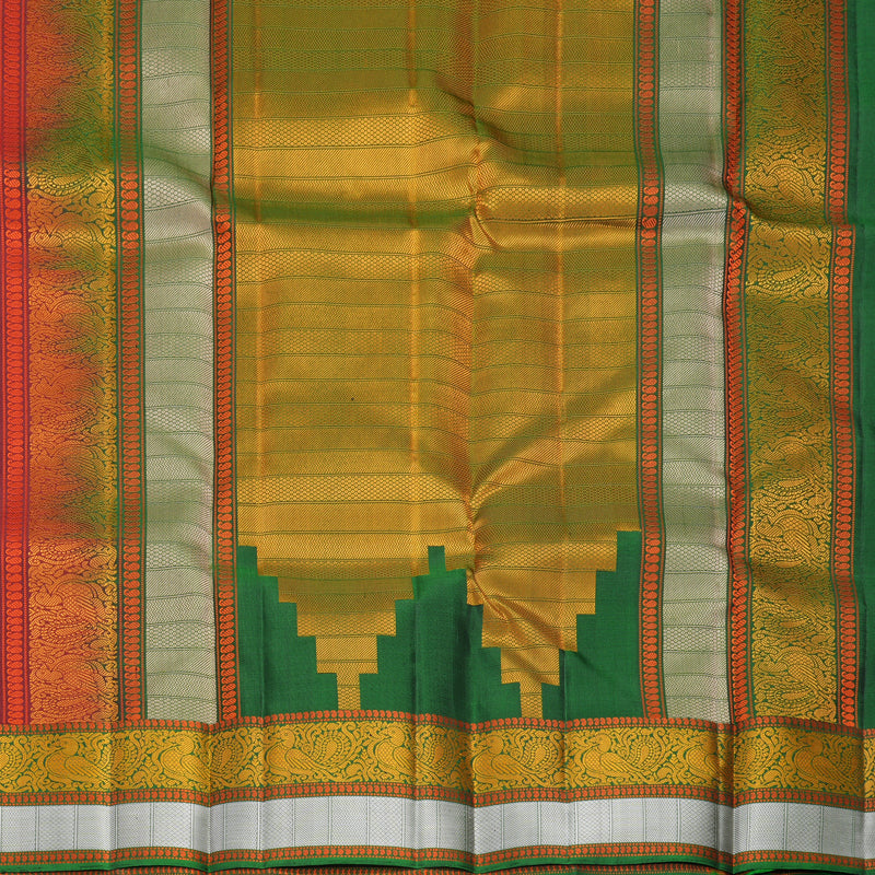 Hayagrivas Handloom Maroon Kanjivaram Silk Saree with Green Border KBF552G1-10