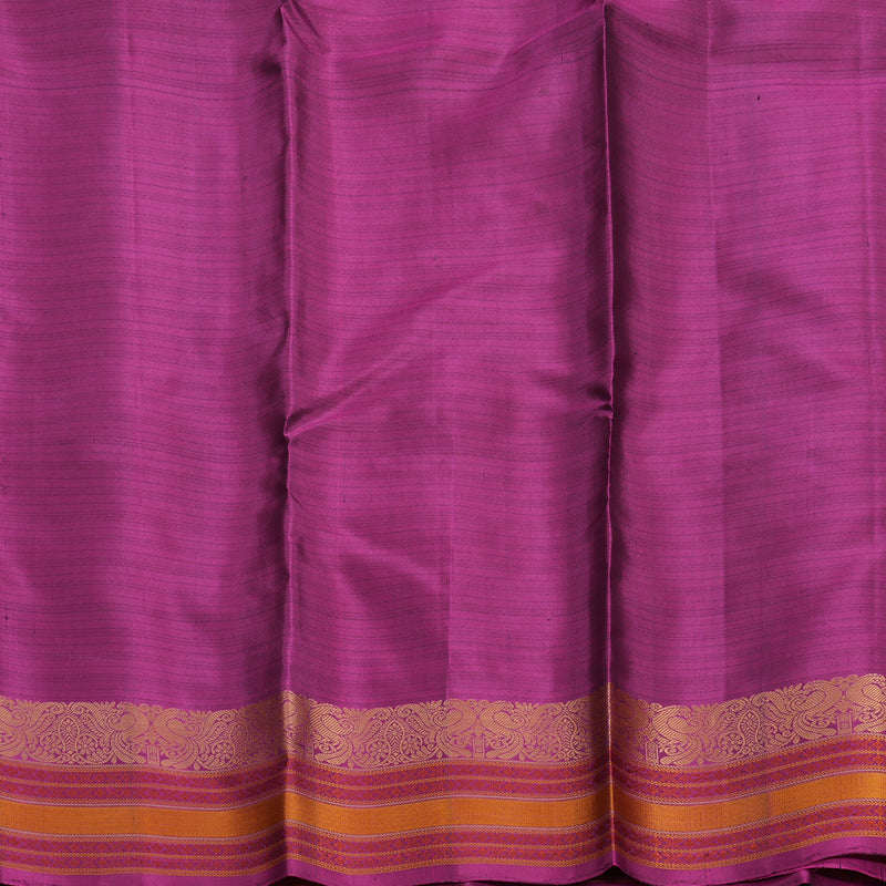 Hayagrivas Handloom Olive Green Kanjivaram Silk Saree with Purple Border KBF552G1-16