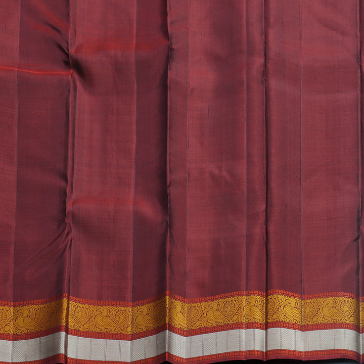 Hayagrivas Handloom Bottle Green Kanjivaram Silk Saree with Maroon Border KBF552G1-2