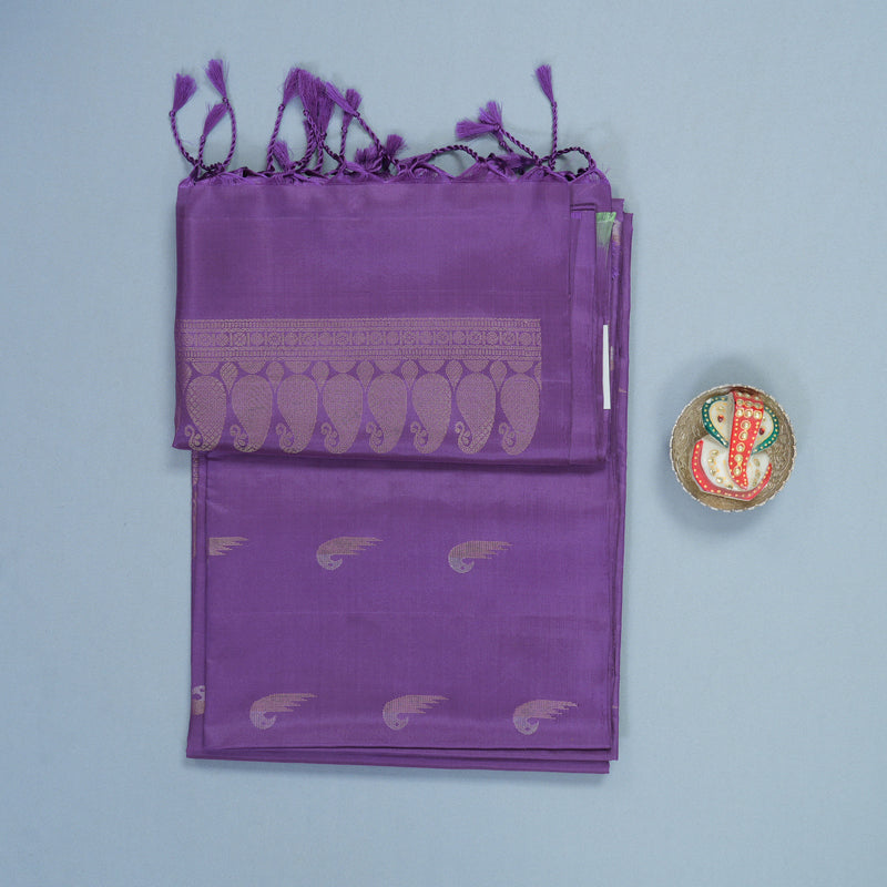Hayagrivas Lavender Handloom Soft Silk Saree KBF553G12-1
