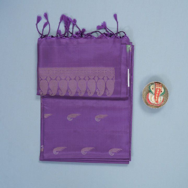 Hayagrivas Lavender Handloom Soft Silk Saree KBF553G12-1
