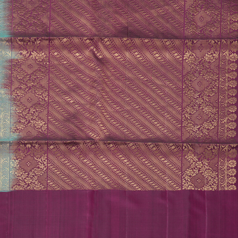 Hayagrivas Sea Green Handloom Soft Silk Saree KBF553G13-1