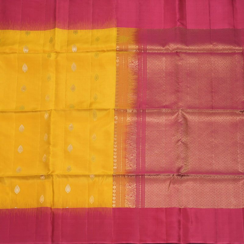 Hayagrivas Mustard Yellow Handloom Soft Silk Saree KBF553G13-2