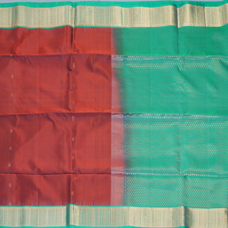 Hayagrivas Rust Orange Handloom Soft Silk Saree KBF553G18-4