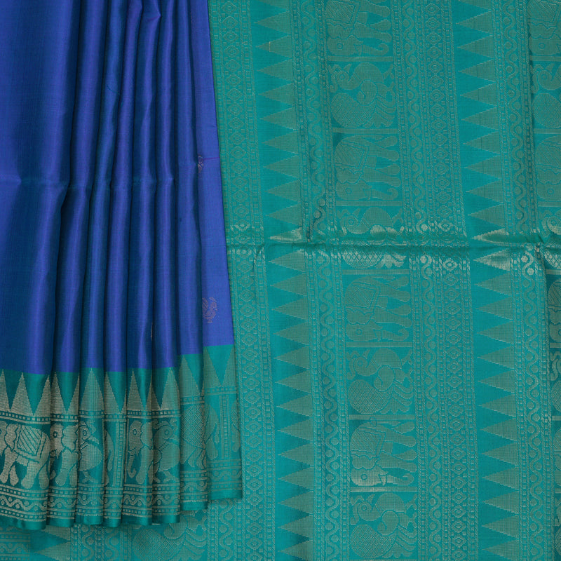 Hayagrivas Royal Blue Handloom Soft Silk Saree KBF553G2-3