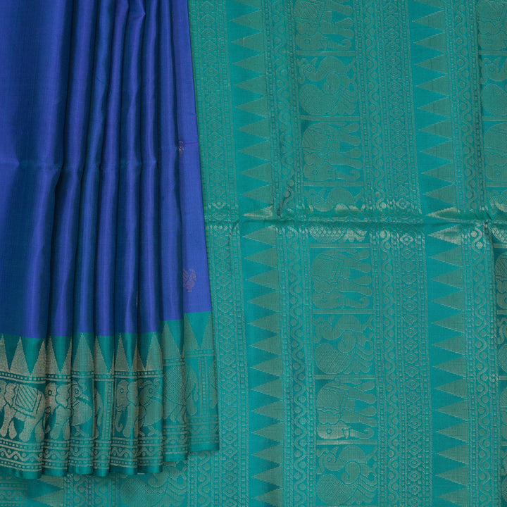 Hayagrivas Royal Blue Handloom Soft Silk Saree KBF553G2-3