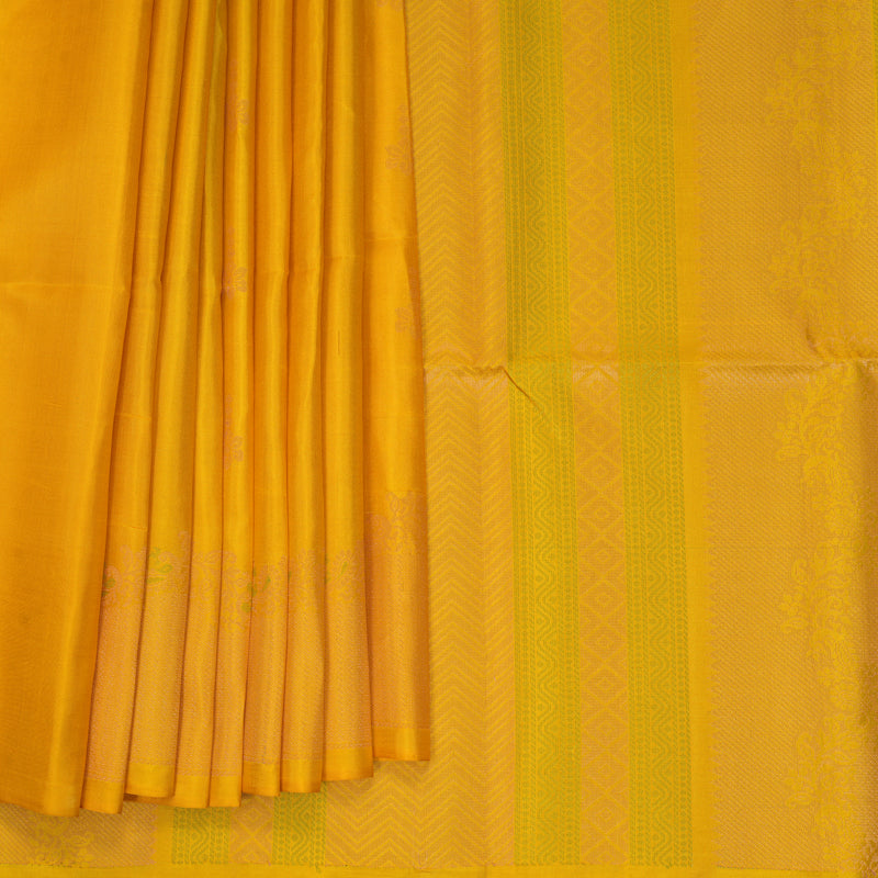 Hayagrivas Mustard Yellow Handloom Soft Silk Saree KBF553G7-2
