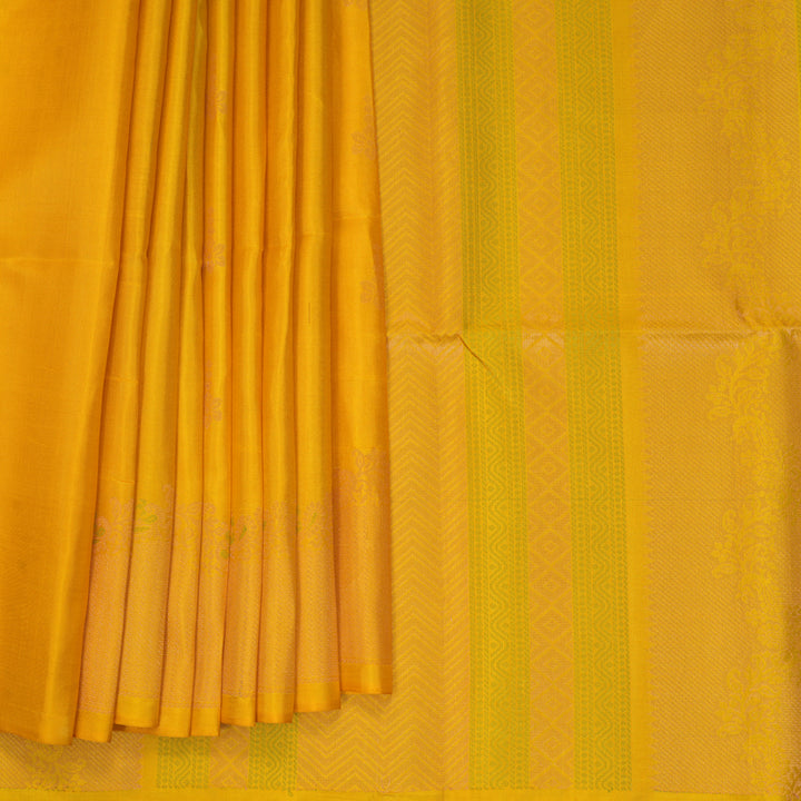 Hayagrivas Mustard Yellow Handloom Soft Silk Saree KBF553G7-2