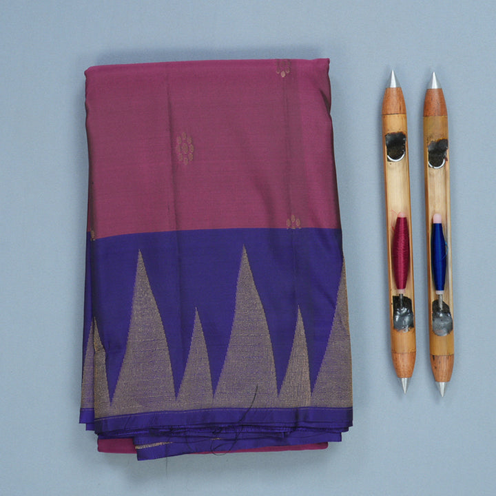 Hayagrivas Handloom Purple Kanjivaram Silk Saree with Blue Border KBF554G1-8