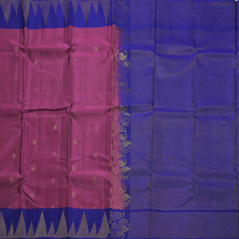 Hayagrivas Handloom Purple Kanjivaram Silk Saree with Blue Border KBF554G1-8