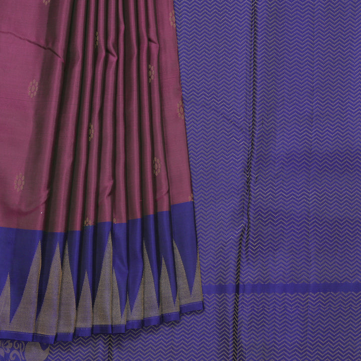 Hayagrivas Handloom Purple Kanjivaram Silk Saree with Blue Border KBF554G1-8
