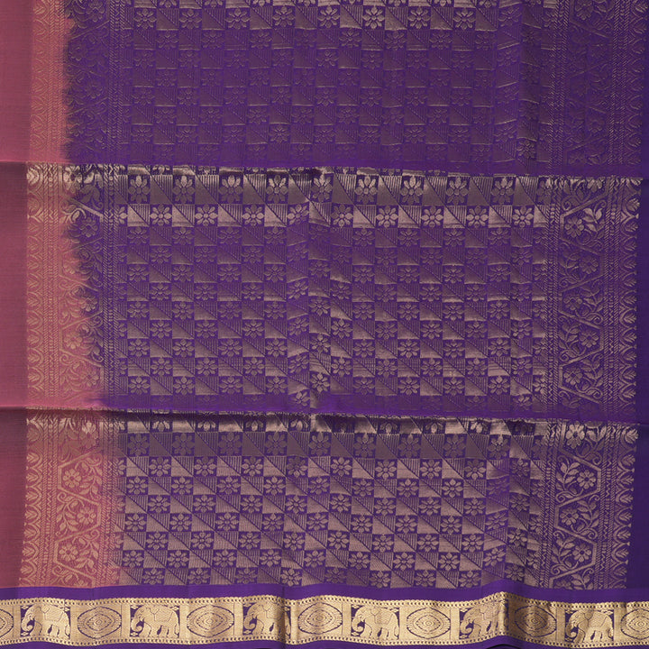 Hayagrivas Rosewood Pink Handloom Soft Silk Saree KBF555G1-3