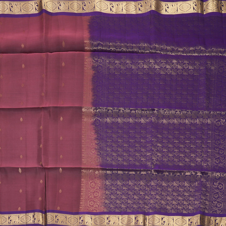 Hayagrivas Rosewood Pink Handloom Soft Silk Saree KBF555G1-3