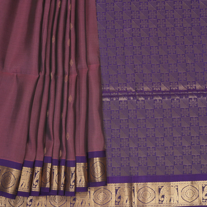 Hayagrivas Rosewood Pink Handloom Soft Silk Saree KBF555G1-3
