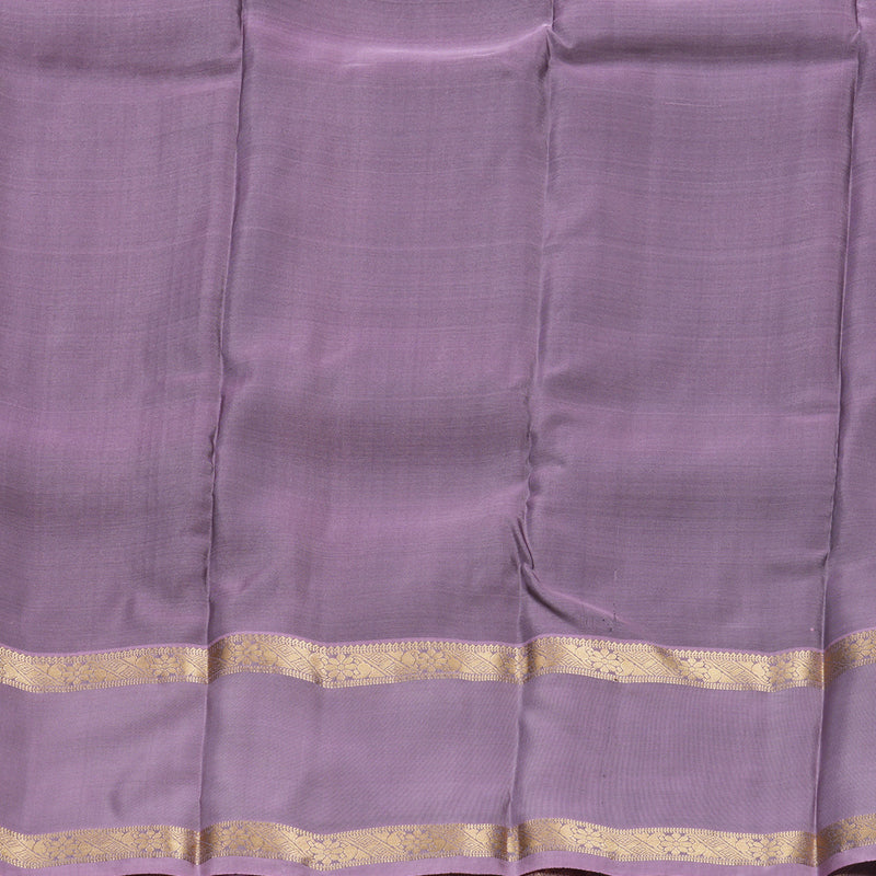 Hayagrivas Handloom Rust Maroon Kanjivaram Silk Saree with Lilac Border KBF556G1-2