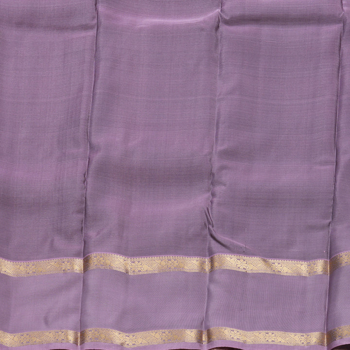 Hayagrivas Handloom Rust Maroon Kanjivaram Silk Saree with Lilac Border KBF556G1-2